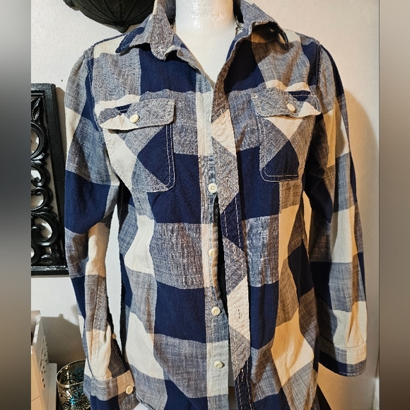 Blue Plaid Button Up Shirt - Picture 2 of 4